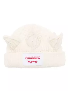Charles Jeffrey Loverboy шапка бини Crown крупной вязки, белый