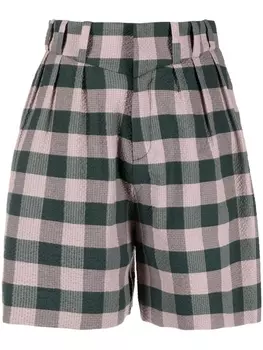 Charles Jeffrey Loverboy шорты Harvey Milk в клетку гингем, зеленый