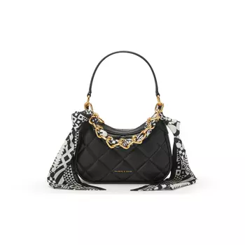 Charles&Keith CHARLES & KEITH Женский шарф, холщовая сумка, серия, Светло-серый светло-серый