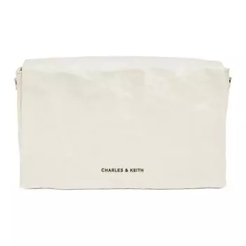 CHARLES&KEITH Сумка Polyurethane Crossbody Bags Trumpets Women's Jet Black/Cream Milk White/Silver