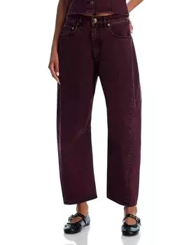 Чарли Джинсы с высокой посадкой, укороченные, расклешенные, цвет "обожженный бордо" rag & bone, фиолетовый