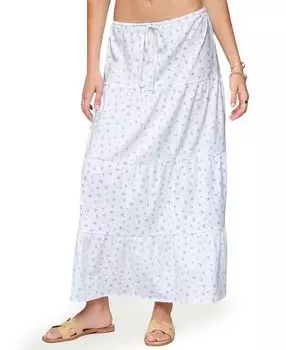 Чарли Макси-юбка с цветочным принтом и ярусами Edikted, белый
