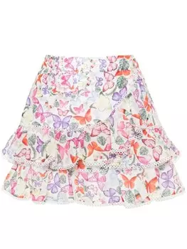 Charo Ruiz Ibiza мини-юбка Fera с принтом бабочек, белый
