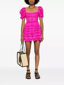 Charo Ruiz Ibiza платье Ayiak с английской вышивкой, розовый