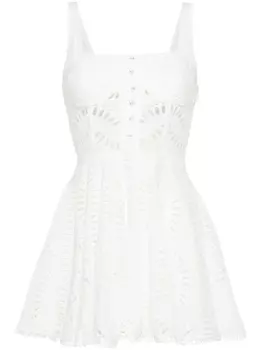Charo Ruiz Ibiza платье мини Ricka с английской вышивкой, белый