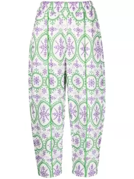 Charo Ruiz Ibiza укороченные брюки Lya с вышивкой, белый