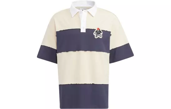 CHARR Cartoon Striped Colorblock Polo Shirt Yellow Adidas Originals, цвет Apricot Cream