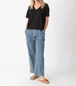 Chase Brushed Slub V Топ In Onyx Electric & Rose