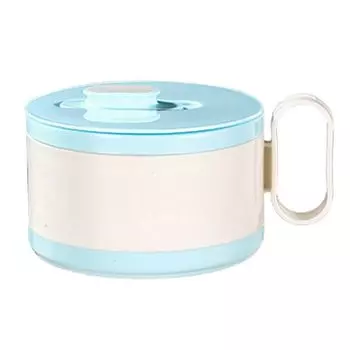 Чаша для лапши быстрого приготовления, 1200 мл, теплоизоляция и утечка, съемник из нержавеющей стали, портативные обеденные хлопья для студентов, небесно-голубой Hameb, синий