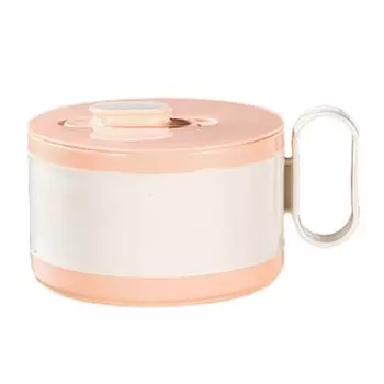 Чаша для лапши быстрого приготовления, 1200 мл, теплоизоляция и герметичная портативная обеденная каша из нержавеющей стали для студентов, розовая Hameb, розовый