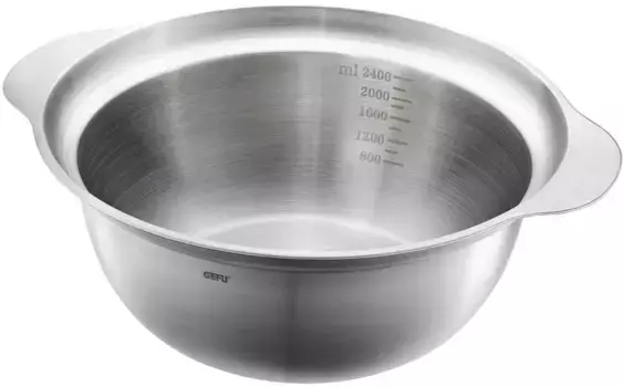 Чаша GEFU "PREMIO", 1 шт., изготовлена из нержавеющей стали 18/10, с эргономичными ручками для безопасного обращения 27 см, цвет Silber