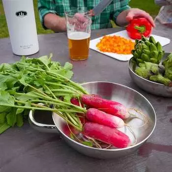 Чаша Glacier из нержавеющей стали с ручкой GSI Outdoors, цвет Brushed