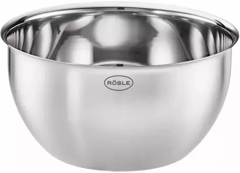 Чаша RSLE "Basic Line", из нержавеющей стали 18/10, универсального применения, со сливным бортиком, можно мыть в посудомоечной машине 20 см, цвет silberfarben