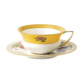 Чашка чайная Wonderlust Primrose 0,15 л с блюдцем 15 см, 2 предм Wedgwood, красочный