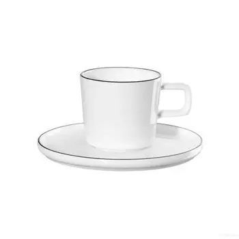 Чашка для эспрессо ASA Oco Ligne Noire с блюдцем 0,08 л ASA SELECTION, белый черный