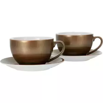 Чашка для капучино CreaTable «Golden Days», 4 предмета, включая блюдце, цвет Gold-Weiss