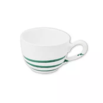 Чашка для кофе Pur Flamed Green гладкая 0,19 л / высота: 6,6 см Gmundner Keramik, белый/зеленый