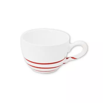 Чашка для кофе Pur Flamed Red гладкая 0,19 л / высота: 6,6 см Gmundner Keramik, бело-красный