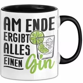 Чашка для коктейля с джином, подарочный мотив, кружка с шуткой, в конце концов, все становится джином (черный) Trendation
