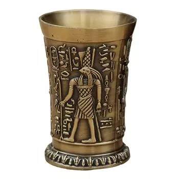 Чашка для выстрела 50 мл, пищевая ударопрочность, цинковый сплав, удобная ручка, египетская чашка для питья, декор для вечеринки, декор-бронза c Hameb, мультиколор