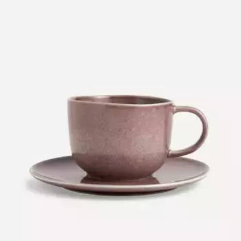 Чашка для завтрака Gaia El Corte Ingls с блюдцем, баклажан