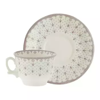 Чашка для завтрака с блюдцем Флер де Лис La Cartuja de Sevilla, розовый