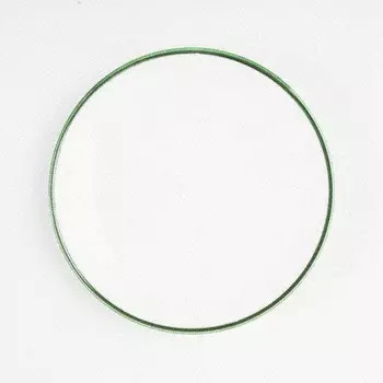 Чашка для завтрака с зеленым краем, 20 см Gmundner Keramik, белый/зеленый