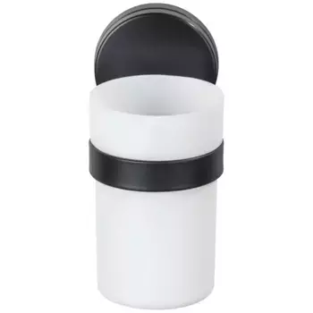 Чашка для зубной щетки WENKO «Static-Loc Plus Pavia», крепится без сверления, черно-белый