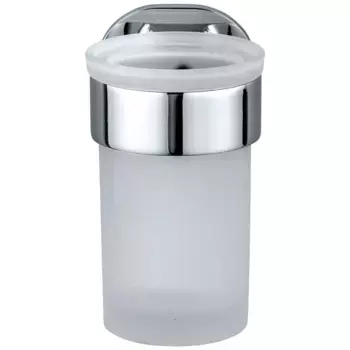 Чашка для зубной щетки WENKO «UV-Loc Maribor», крепится без сверления с помощью инновационной клеевой системы, цвет chromfarben/transparant