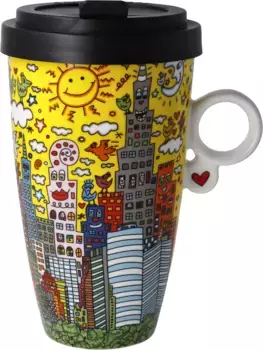 Чашка Goebel Coffee To Go "James Rizzi - "My New York City Sunset", со съемной крышкой, 500 мл 8,5х15 см, цвет gelb