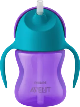 Чашка-соломка с ручками фиолетовая 200 мл 1 шт. Philips