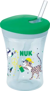 Чашка-трубочка для питья Evolution Action Cup зеленая 230 мл 1 шт. NUK