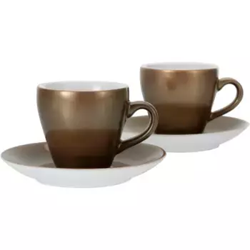 Чашки для эспрессо CreaTable «Golden Days», (набор из 4 предметов), 4 предмета, включая блюдце, цвет Gold-Weiss