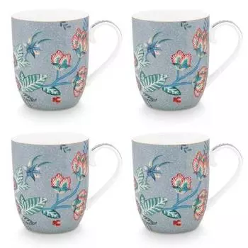 Чашки фестиваль цветов i (набор из 4 шт.) Pip Studio, синий