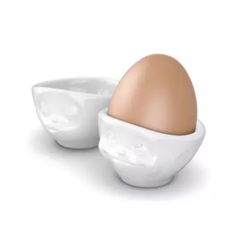 Чашки TV, набор подставок для яиц, 2 шт белый – целующийся и мечтательный Fiftyeight Products, красочный