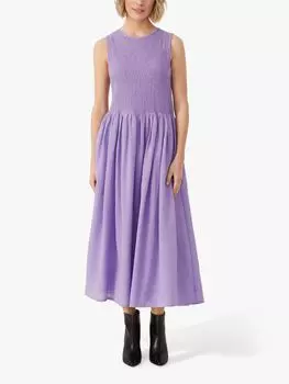 Часть вторая Платье миди с присборенным лифом Ornina, Sunlit Allium