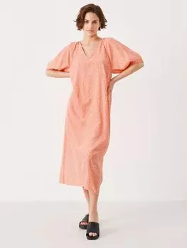 Часть вторая Платье миди Sade с короткими рукавами и V-образным вырезом, фарфоровая роза