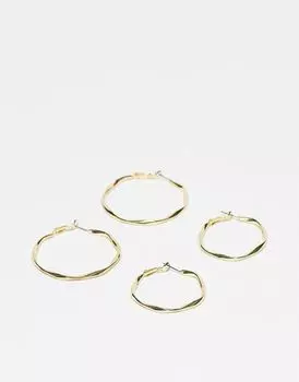 Части – длинные кованые серьги с покрытием из 18-каратного золота Pieces