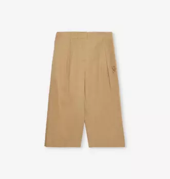 Частично эластичные плиссированные брюки из ткани 4-14 лет Burberry, желтый