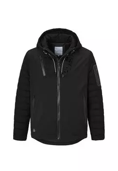 Частично стеганый длинный блузон с капюшоном Cross S4 JACKETS, черный