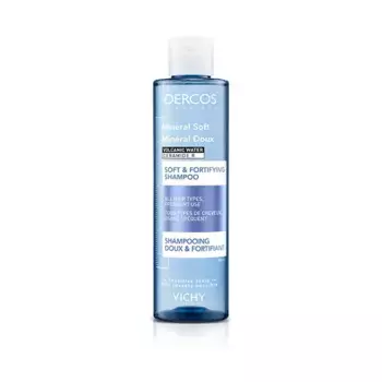 Часто используемый минеральный шампунь Dercos Mineral Soft Vichy, 200 ml