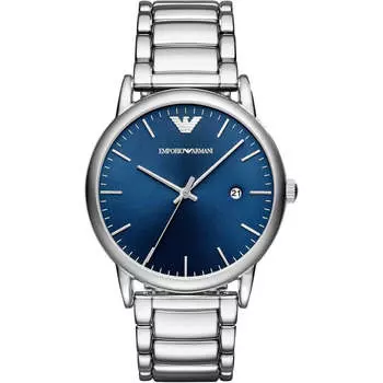 Часы ar11089 с синим циферблатом Emporio Armani, серебряный