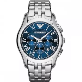 Часы ar1787 с синим хронографом и циферблатом Emporio Armani, серебряный
