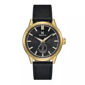 Часы Argento с кожаным ремешком Heritor Automatic, золотой