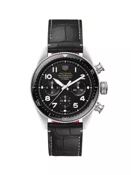 Часы Autavia Flyback с хронографом из нержавеющей стали TAG Heuer, черный