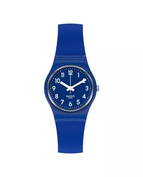 Часы Back to blueberry для девочек с синим силиконовым ремешком Swatch, синий
