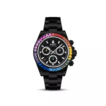 Часы Bape Type 4 Bapex Crystal Stone, серебристые A BATHING APE
