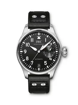Часы Big Pilot из нержавеющей стали и кожаного ремешка IWC Schaffhausen