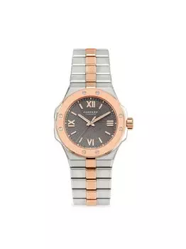 Часы-браслет Alpine Eagle из нержавеющей стали и розового золота 18 карат Chopard, серебряный