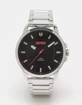Часы-браслет Hugo с черным циферблатом из серебра 1530246